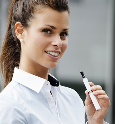 Young Girl Holding Gently a White Vape Pen